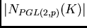 $\vert N_{PGL(2,p)}(K)\vert$