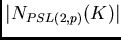 $\vert N_{PSL(2,p)}(K)\vert$