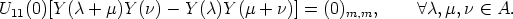 U11(0)[Y (c + m)Y (n) - Y (c)Y(m + n)] = (0)m,m,      A c, m,n  (-  A.
